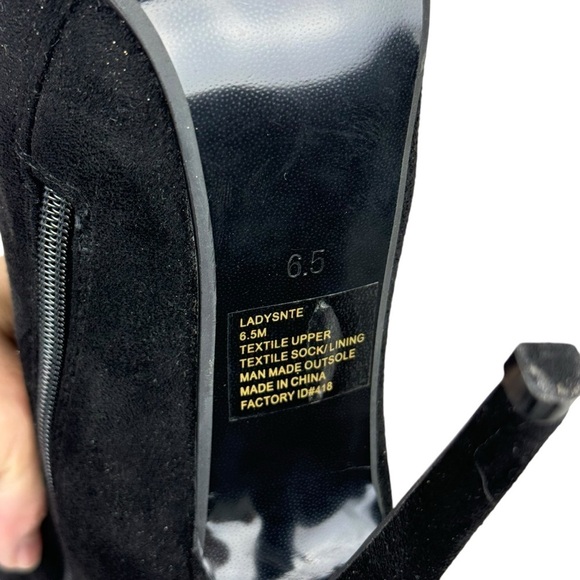 Steve Madden Ladysnte Lace Up Thigh High Boots Platform Black Faux Suede SZ 6.5 - Picture 8 of 16